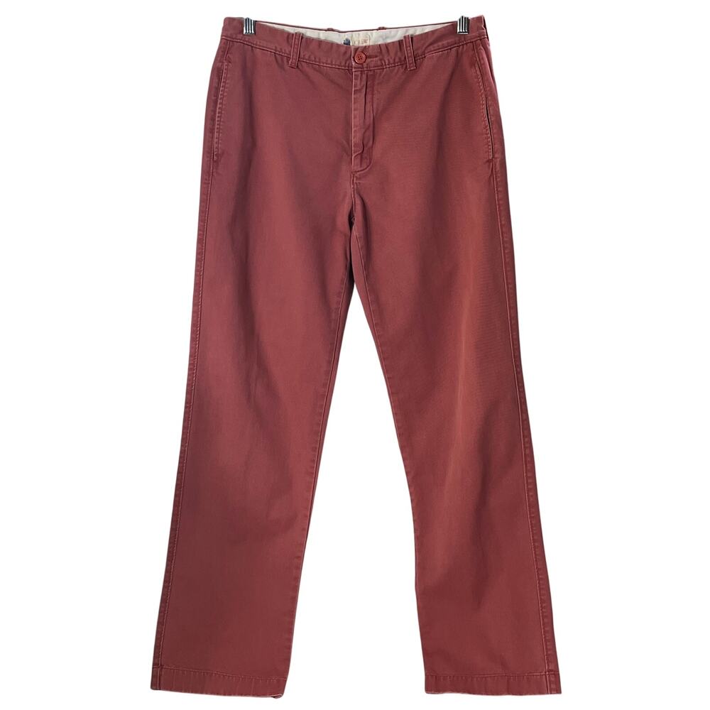 J Crew Coral Pink Mid Rise Straight Leg Chino Pants 32x32